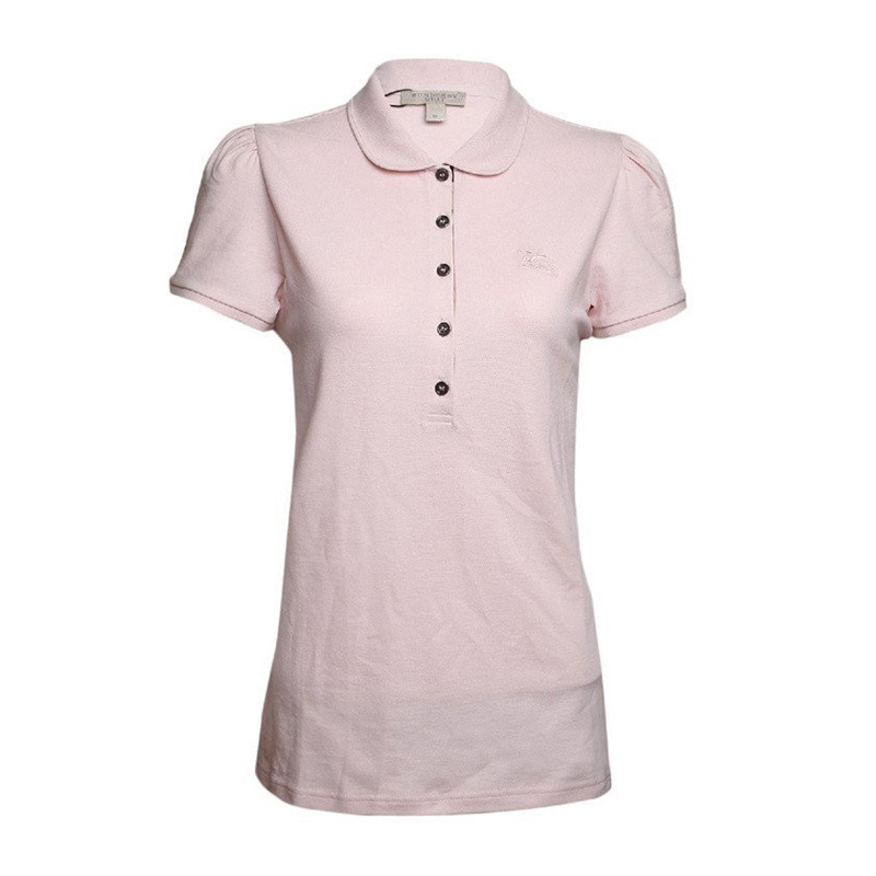 burberry 巴宝莉 女士粉色混合材质简约短袖polo衫 3823718
