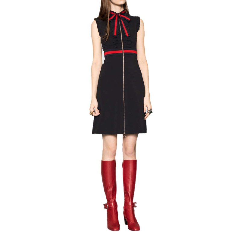 gucci 古驰 女士条纹蝴蝶结连衣裙 434249-5c77-1301